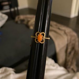 True Vintage Gold Coral Ring